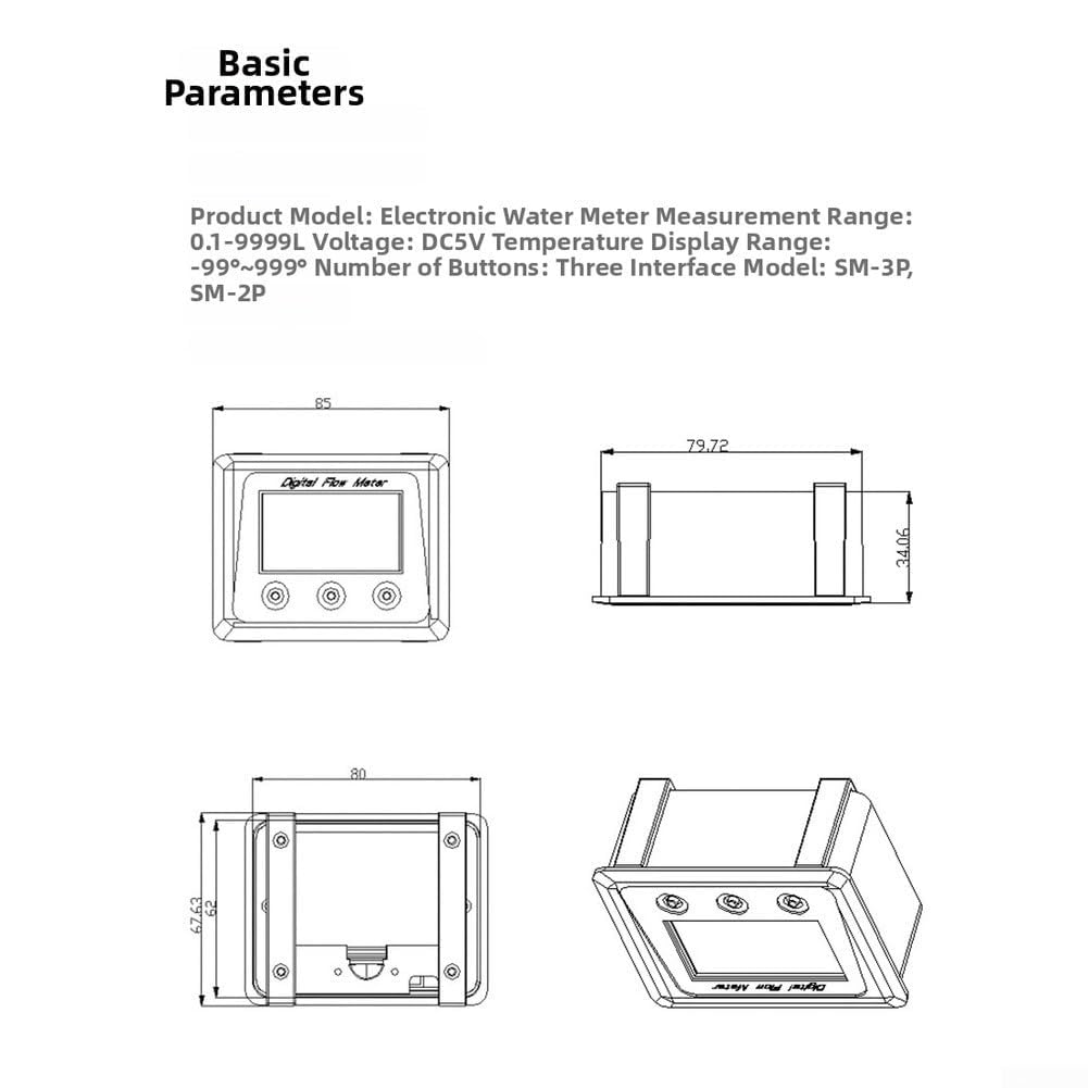 Medidor de Flujo Digital Bajo Consumo 1-30L/min(C)