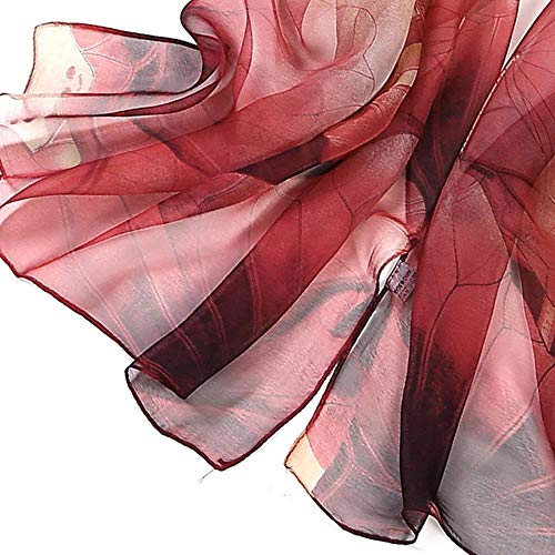 Lenço Estampado Aquarelado Grande, Echarpe. Xale, Tons de Vermelho