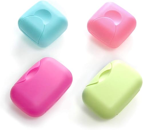 Miniatura 1 de SITAKE 4 recipientes de viaje para jabón, jaboneras portátiles a prueba de fugas con tapa para ducha, baño, cocina, gimnasio, campamento (2 pequeños