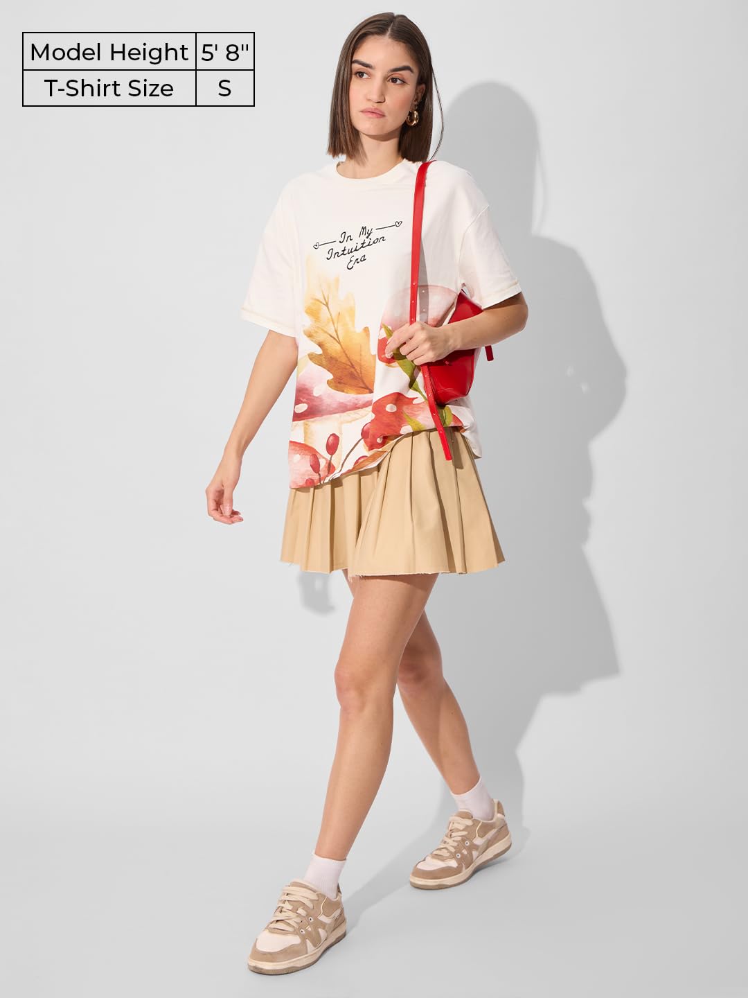 The Souled Store Intuition - Maglietta a maniche corte con scollo rotondo, in cotone stampato, per donne e ragazze