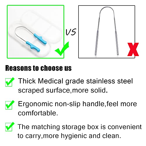 Tongue Scraper with Case,Stainless Steel Tongue Scrapers for Adults Cleaner Fights Bad Breath Oral Care - Image 5