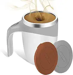 Caneca Misturadora Automática Elétrica USB Bateria Recarregável Mixer Café 380ml Branca