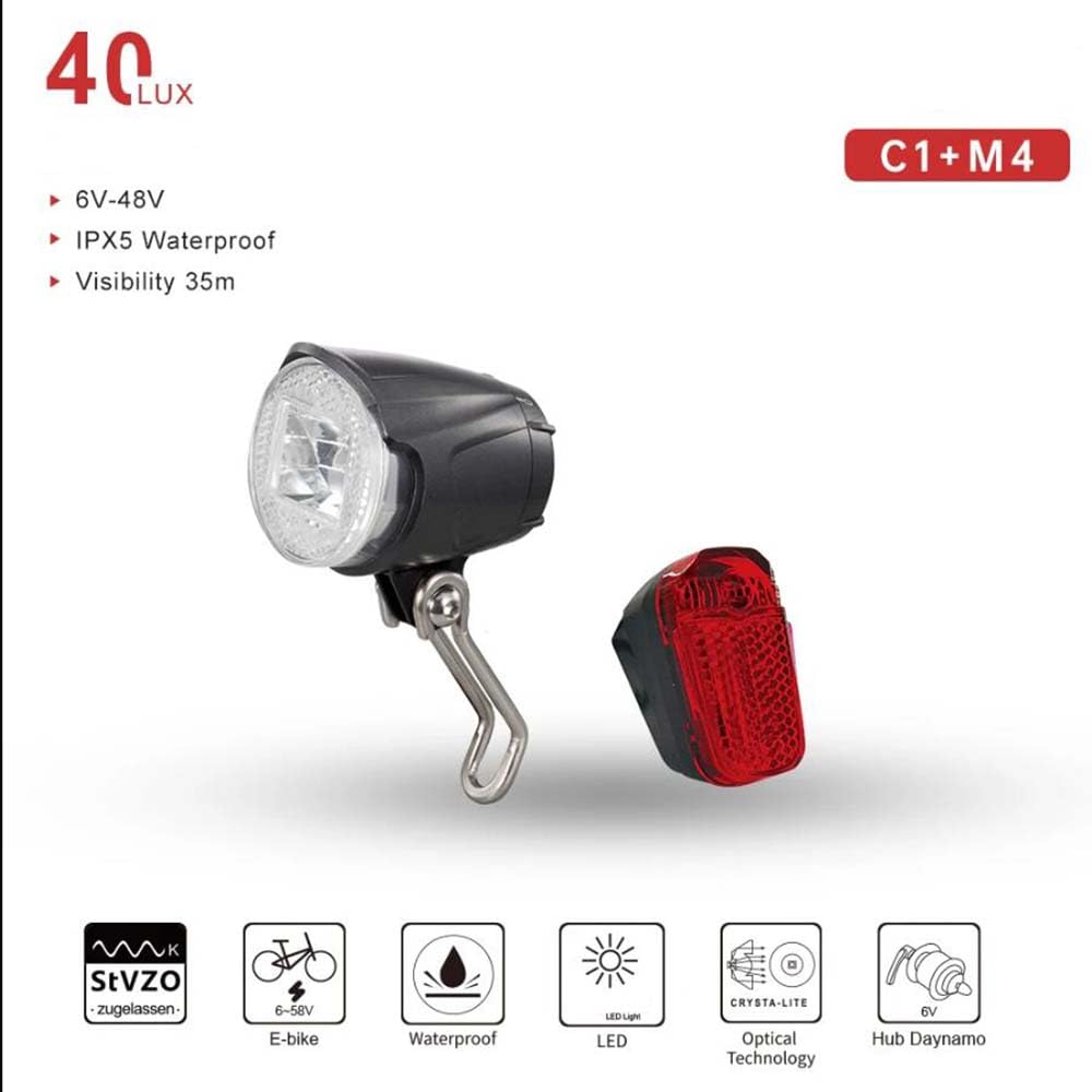 Latarka czołowa Led Lampka rowerowa Ebike Light Duty Lampka rowerowa 40 Lux Wodoodporna IPX5 Akcesoria rowerowe