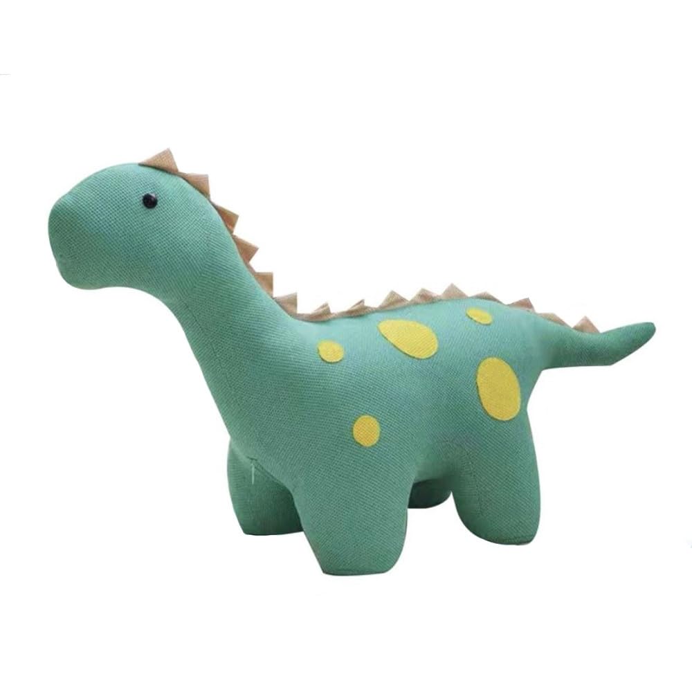 Casa Vital Sgabello per animali per bambini Dino, verde, 29 x 95 x 55 cm, pouf a forma di dinosauro, mobili per camera dei bambini, imbottiti, telaio in legno, carico massimo 100 kg