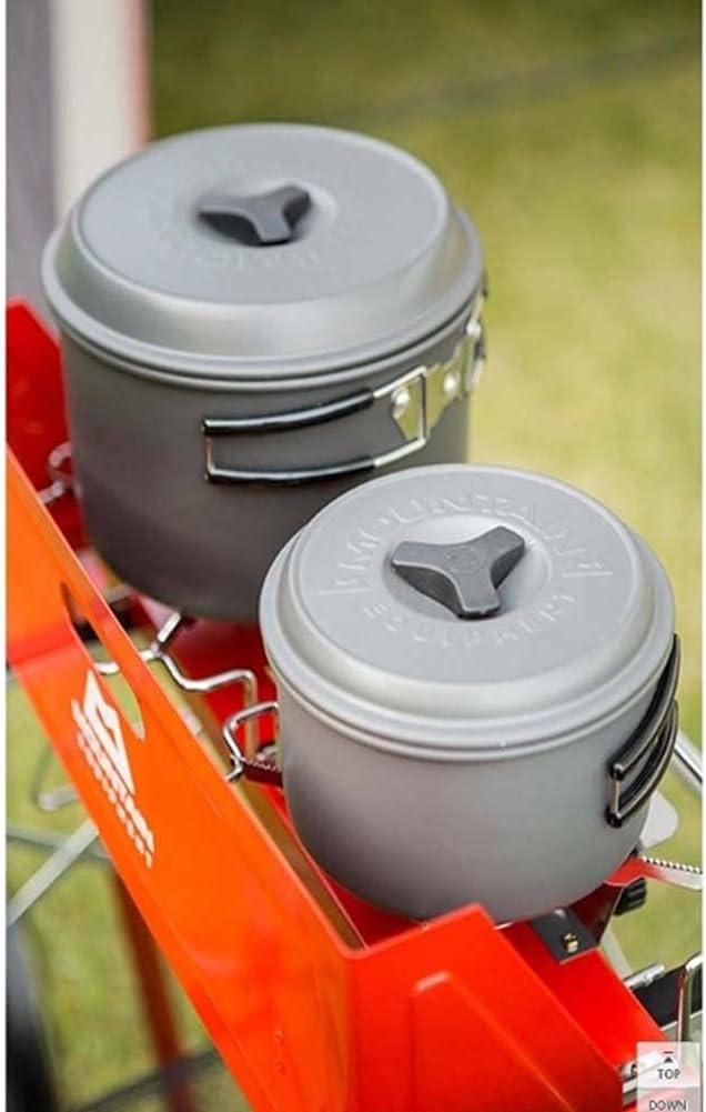 ME Camping Cook Set, Superior Backcountry Cookware a set consisting of a frying pan, plate, ladle, bowl, etc. Aluminum for 5 or 6 people