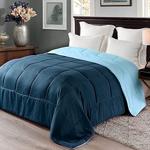 Exclusivo Mezcla Reversible 4.5 Tog King Size Duvet All Seasons, Lightweight and Machine Washable, Deep Purple/ Lilac