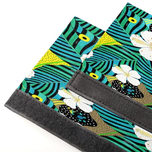 Image of Pardick Refrigerator Door Handle Covers Set of 2, Tropical Flowerss Fridge Handle Cover Washable Fridge Dishwasher Oven Door Decor Protector Handle Cover, Keep Your Kitchen Appliance Clean