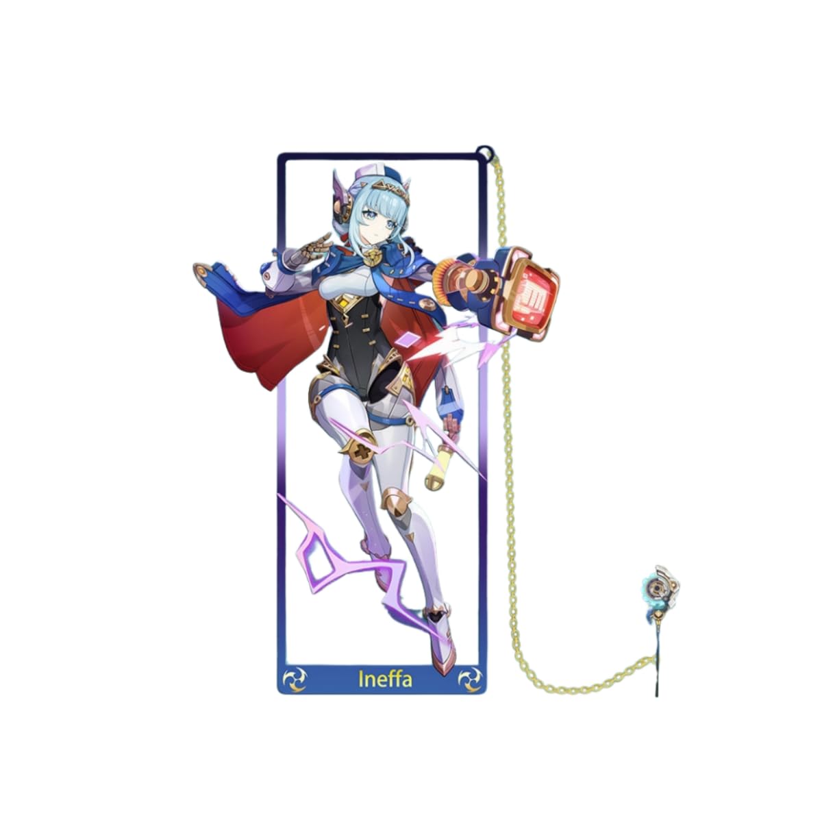 1PC Genshin Impact Natlan Characters Metal Bookmark Game Bookmark with Chain for Game Fans (Ineffa) โ image 1