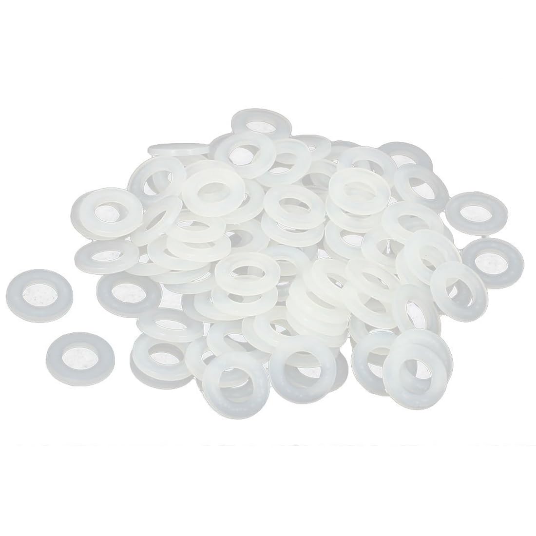 TA-VIGOR 100Pcs White Nylon Flat Washers, M6 x 12mm x 1.2mm, Insulating O-Ring Gaskets, Tap Sealing Spacer for Faucet Pipe