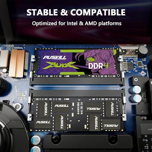Image of PUSKILL DDR4 Laptop RAM 32GB Kit (2x16GB) 3200MHz (PC4-25600) 260-Pin SODIMM CL22 1.2V - Plug and Play Upgrade for Gaming Laptops and Notebooks, Compatible with Intel & AMD