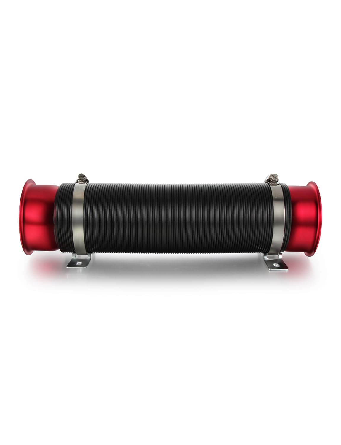 76mm Kaltluftschlauch Ansaugrohr Sportluftfilter Ansaugschlauch Schlauch Luftschlauch (Rot)
