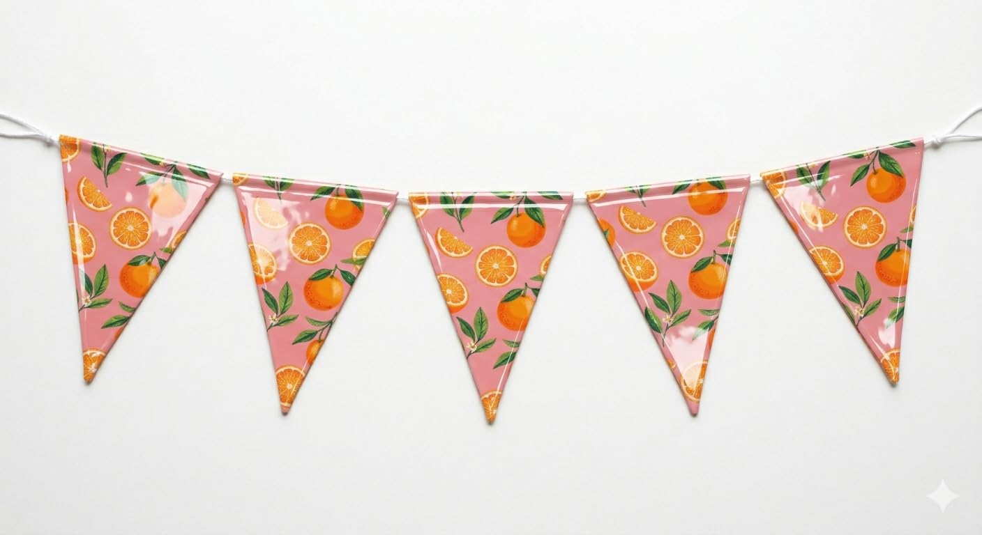 Waterproof Outdoor Summer Bunting – 6 Metres - Vibrant Plastic Triangular Flags – Reusable Garden Festival Garland – Ideal for BBQs, Street Parties, Birthdays & Fetes – Double-Sided (Lemons) — view 2