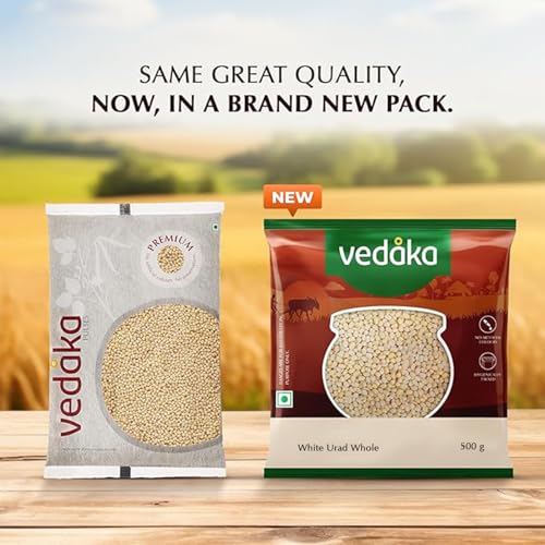 Image of Amazon Brand - Vedaka Premium Unpolished White Urad Whole, 500 g