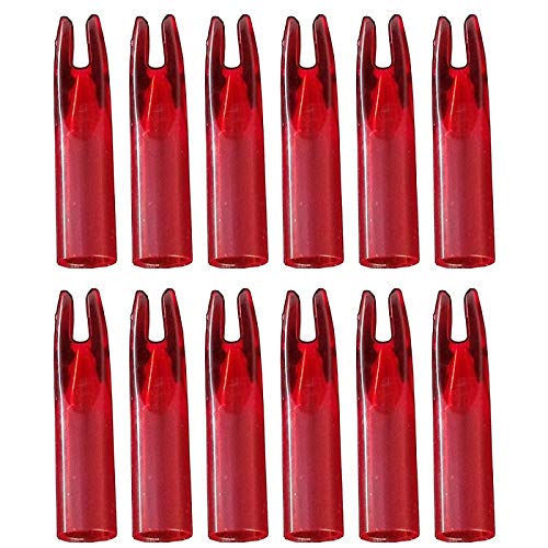 UP100 50PCS Plastic External Archery Arrow Nock for Outer Diameter 5.9-6.0mm Carbon Glass Fiber Shaft Orange (Red)