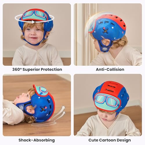 Image of Mambobaby Baby Head Protector Baby Helmet for Crawling Walking- Extra-Thick Deep Forehead Padding, Toddler Helmet 6-24 Months, Infant Safety, Ultra-Light Soft Desig-Wing Star