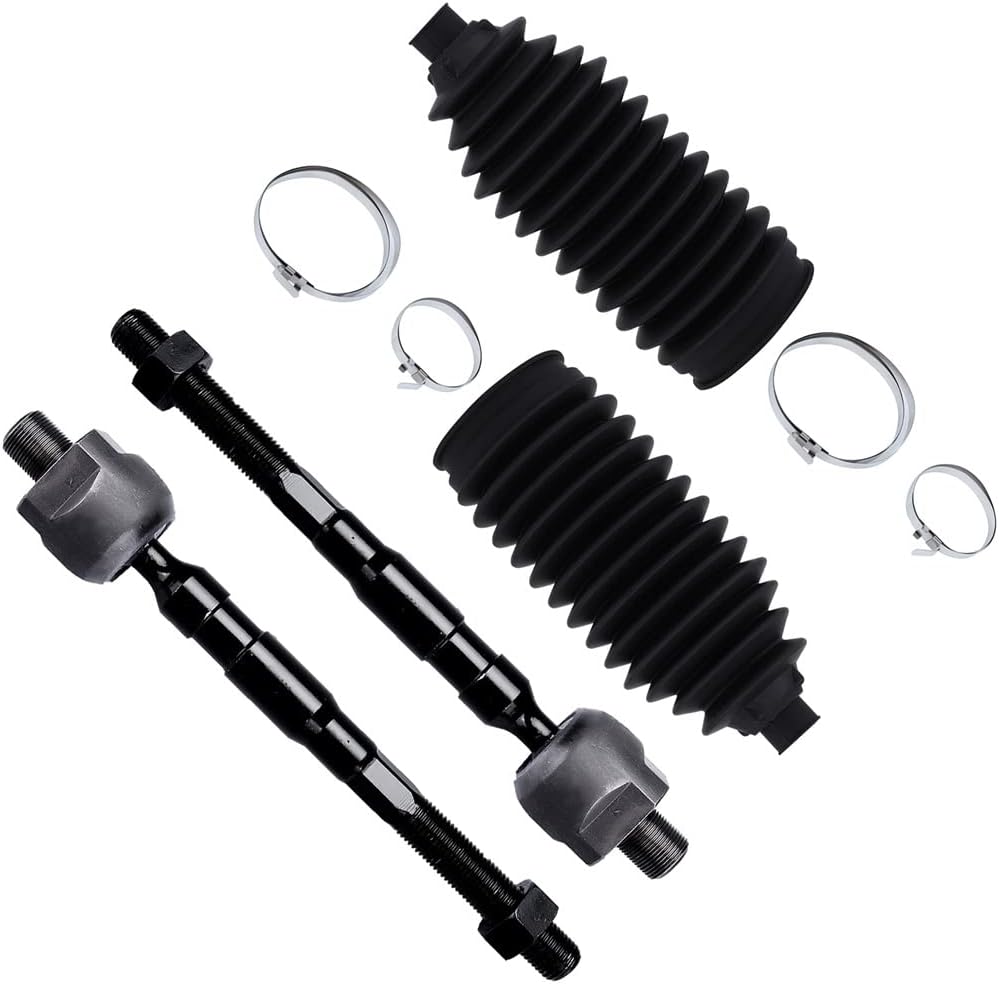 SCITOO 4pcs Front Suspension Control Arm Kit - Fit For Nissan Altima Inner Tie Rod End Steering Rack Boots