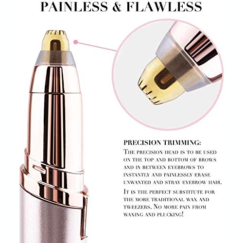 DaPlug Eyebrow Trimmer, Rechargeable Facial epilator, Eyebrow Razor and Painless Eyebrow Hair Remover, with Built-in LED Light, Suitable for Facial Lips, Nose, Facial Hair, Unisex