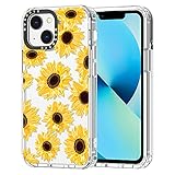 MOSNOVO Compatible with iPhone 13 Case, Cute Sunflower Print for Girl Women [ Buffertech™ Shockproof ] Transparent TPU Bumper Clear Phone Case Cover Designed for iPhone 13 6.1 Inch