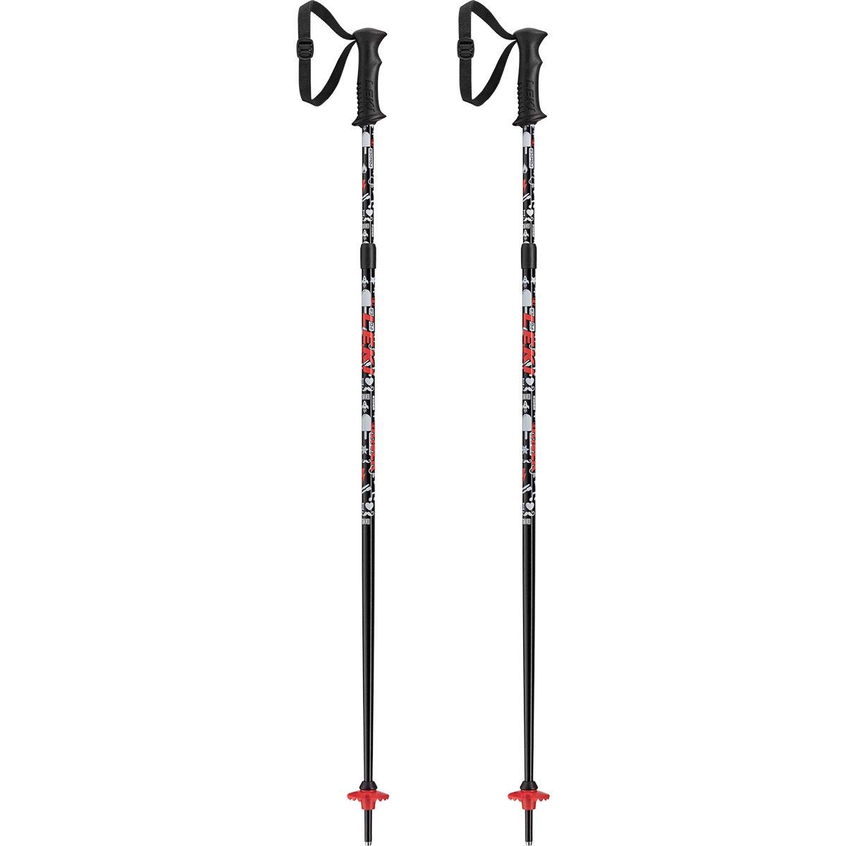 LEKI Unisex_Adult Sports Ski Pole, Black-White-Bright Red, 85-105cm