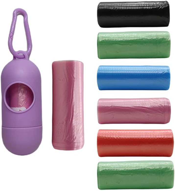 Amso Portable Disposable Baby Diaper Nappy Garbage Bag with Removable Capsule Box (1 Capsul and 8 Multi Color Garbage Roll)