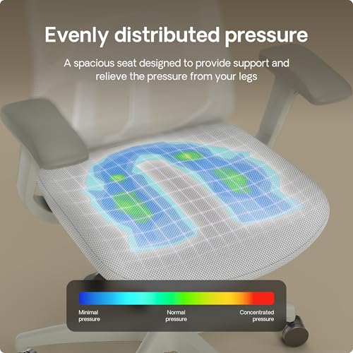 Desktronic Adjustable Ergonomic Office Chair | Desk Chair with headrest, armrests, lumbar support, height adjustments - Designed for European body - Breathable Mesh - Spacious seating - Image 7