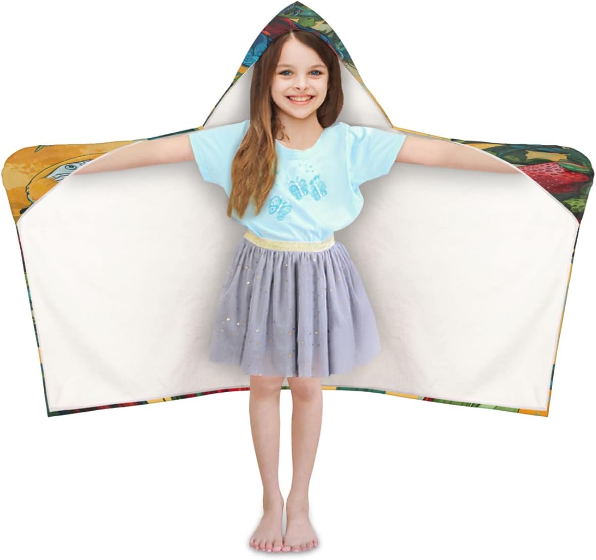 Pardick Kids Bath Towel Parrot Strawberry Beach Towel with Hood Pool Cover Up for Girls Boys Soft Absorbent Hooded Bath Towel Toddler Towels for Beach, Pool