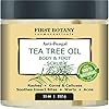 100-Natural-Tea-Tree-Oil-Body-Foot-Scrub-with-Dead-Sea-Salt-Best-for-Acne-Dandruff-and-Warts-Helps-with-Corns-Calluses-Athlete-foot-Jock-Itch-Body-Odor-11-oz First Botany Cosmeceuticals, 100% Natural Tea Tree Oil Body & Foot Scrub with Salt - Best for Acne, Dandruff and Warts, Helps with Corns, Calluses, Athlete foot, Jock Itch & Body Odor