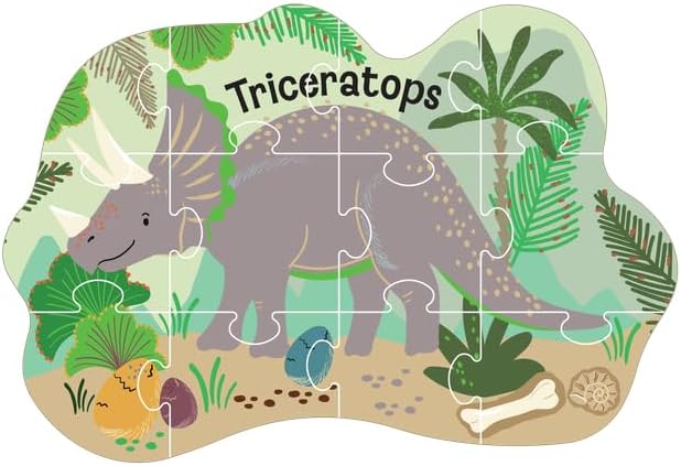 Floss & Rock Dino Shaped Puzzle, 12-Piece, 14 x 9.4-Inch, Multicolor image 3