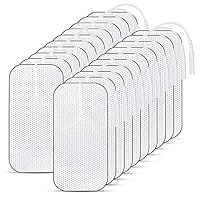 Tens Elektroden Pads, 20 Stück Selbstklebende Elektroden Tens Gerät, 40 x 80 mm Tens Elektroden Wiederverwendbar mit 2 mm Steckanschluss, Kompatibel mit TENS-Geräte und EMS-Trainer