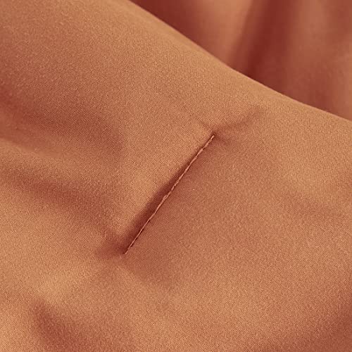 Nayoroom Burnt Orange Comforter Set Queen Size Rust Terracotta Pumpkin Solid Color Bedding Sets 3 Pieces Soft Microfiber Boho Farmhouse Comforters Set Gifts For Women Men (1 Comforter, 2 Pillowcases) #TOP5