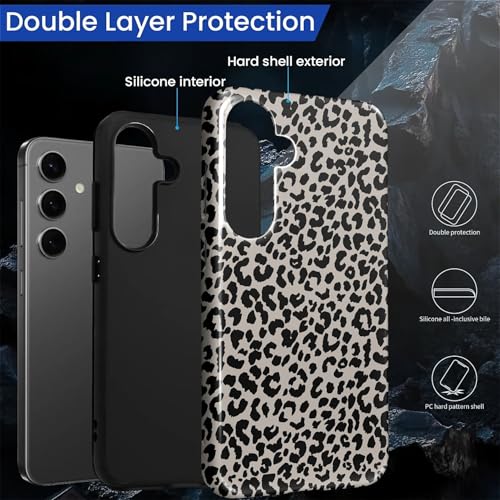 Coque Samsung S24 léopard rigide à 2 couches contre les chocs - 2