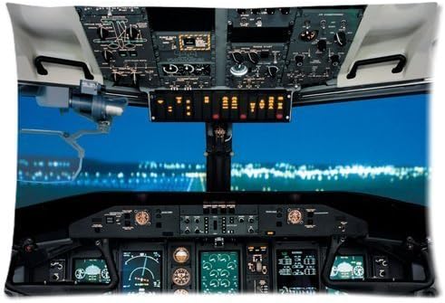 Custom Cool Airplane Cockpit Rectangle Pillowcases Pillow cover,20x30 inches (One Side Printing) by Cockpit pillowcase