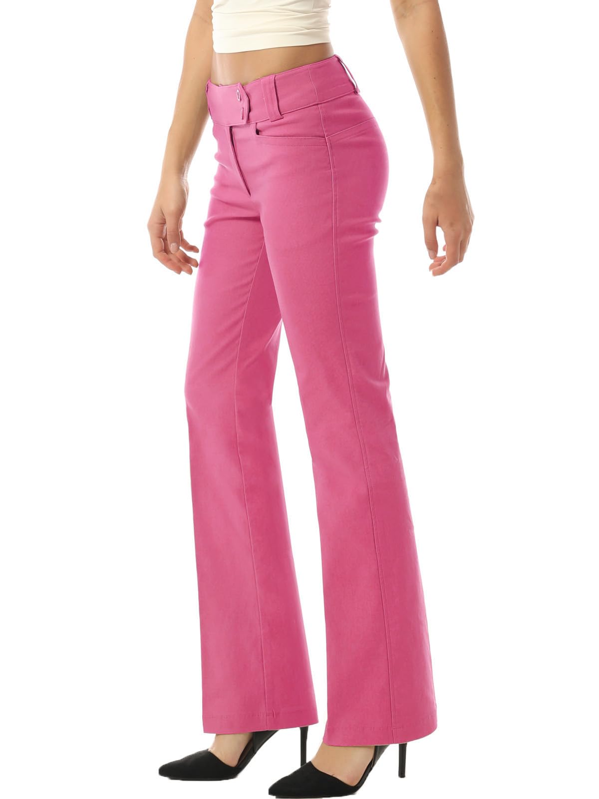 MixMatchy Pantalones de vestir ultra elásticos Lux Comfort con movimiento flexible para mujer, corte de bota, para trabajo, negocios, oficina
