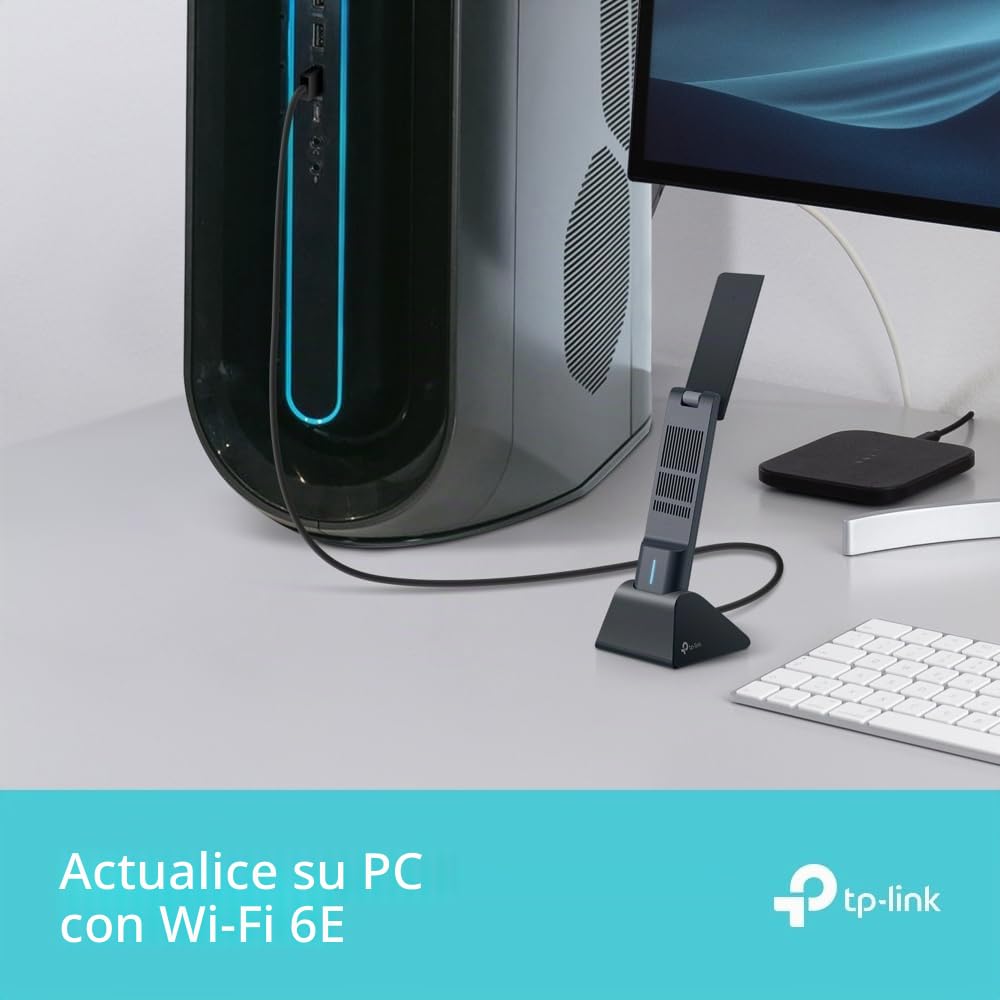 【2024 Nuevo】 TP-Link Archer TXE70UH | Adaptador USB inalámbrico de Alta Ganancia | Wi-Fi6E AXE5400Mbps| Cobertura más Amplia | USB3.0 | Juego de Menor latencia|Compatible con windows11