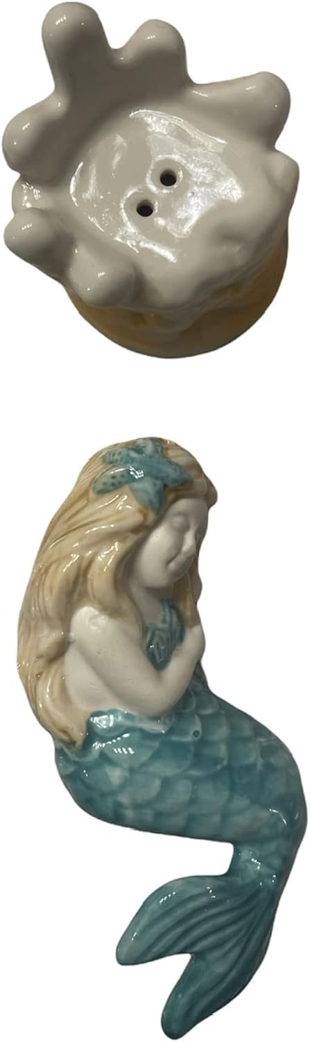 (BF) Stacking Salt and Pepper Shakers - Mermaid on Coral