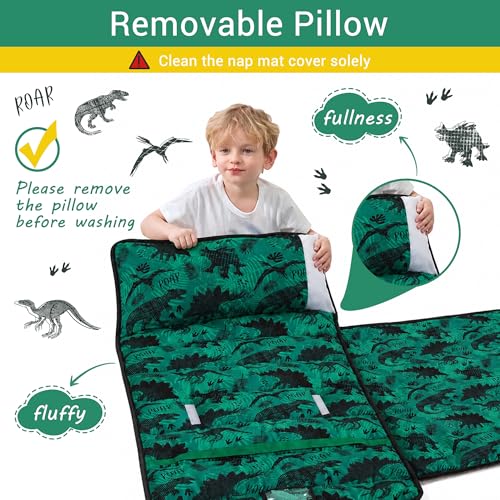 Image of Lasoftan Toddler Nap Mat with Pillow and Blanket, Extra Large Rolled Napping Mats,Slumber Bags for Boys Girls,Kids Sleeping Bag for Daycare, Preschool Travel Camping