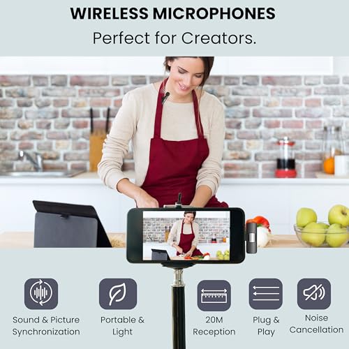 Image of Futopia Mini Wireless Lavalier Microphone Plug & Play for Type-C &, 8-Pin Connector, 2.4GHz, Clip-On Lapel Mic with Noise Reduction for YouTube, Interviews, Live Streaming, Vlogging & Gaming