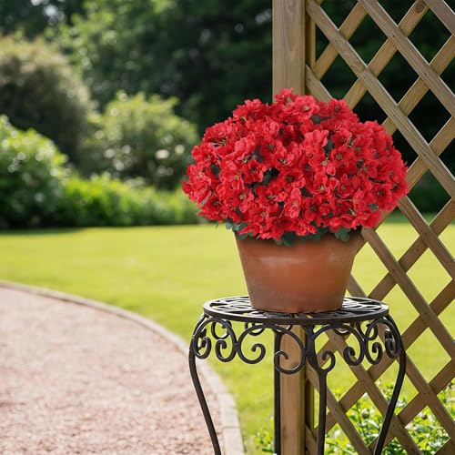 Image of YXZZWL 2Pcs Artificial Azalea Flower Topiary Ball Trees for Front Door(Red)