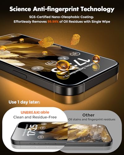 Image of UNBREAKcable for iPhone 16 Pro Max Screen Protector [Quick-Installation Box] 3-Pack 9H+ Hardness Shatterproof Tempered Glass [99.99% HD Clear] [Case Friendly] [Bubble Free] for iPhone 16 Pro Max 6.9 inch