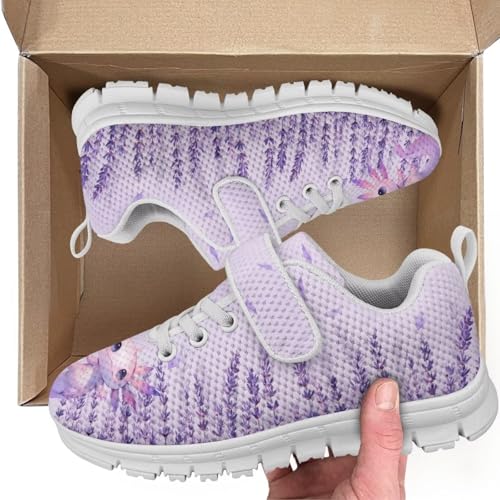Kids Shoes, Boys Girls Sneakers Lightweight Athletic Walking/Running Tennis Shoes(Little Kid/Big Kid) Axolot Floral Pattern2