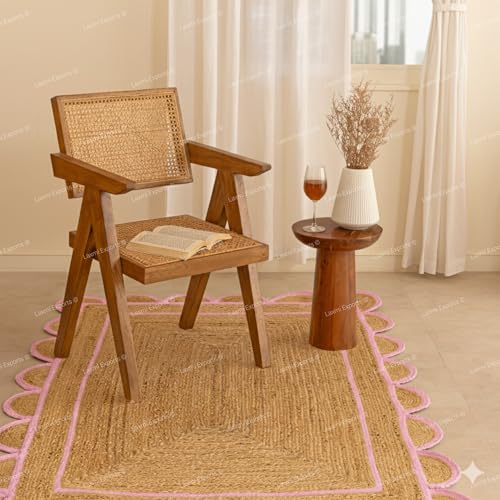 Tapete Decorativo Natural de Yute 2.5x8 Ft Rosa miniatura 3