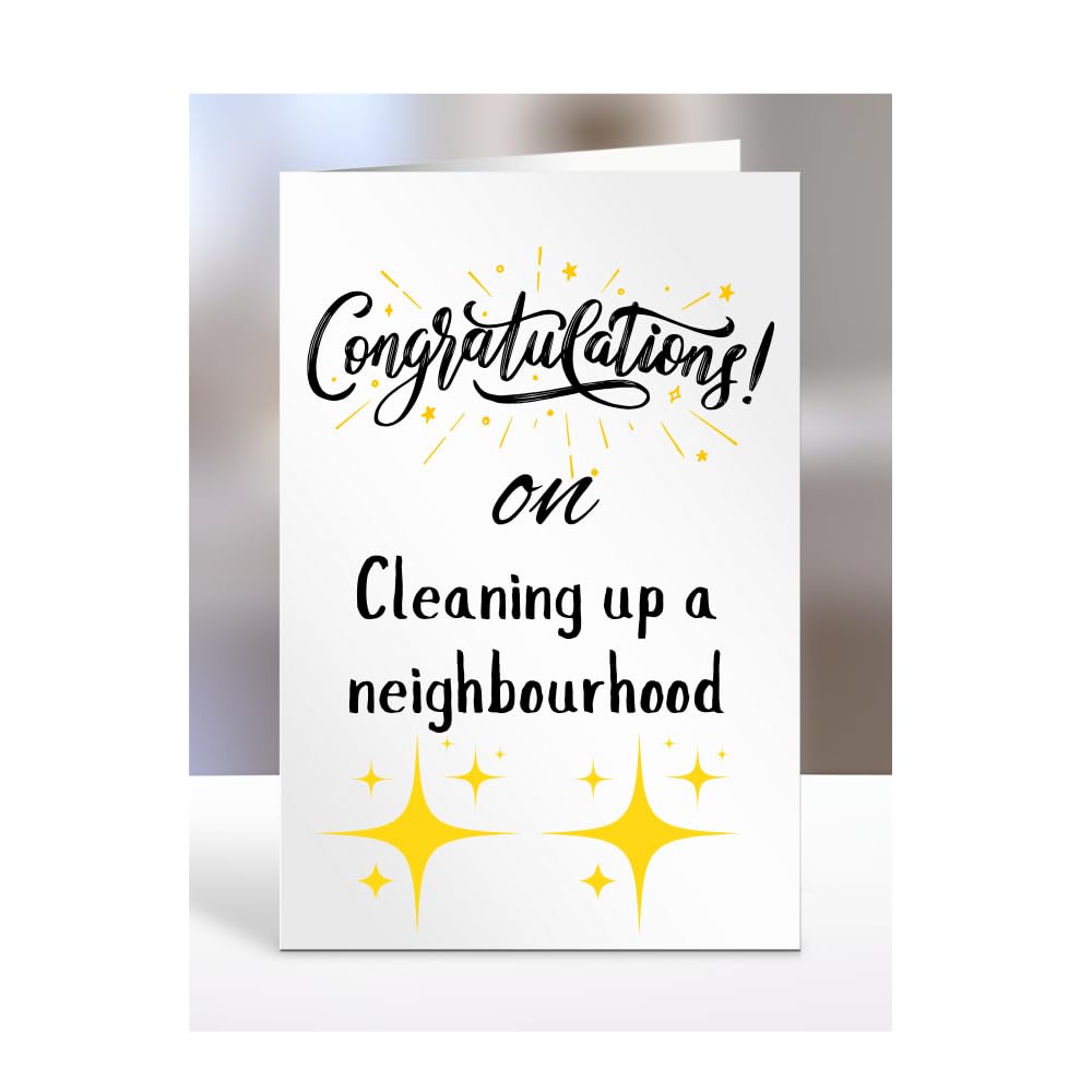 Congratulations on Cleaning up a neighbourhood Card, Gifts for Men or Women, Presents for Christmas, Greetings Card, Him, Her, Female, Male, A5-113_98 โ image 1