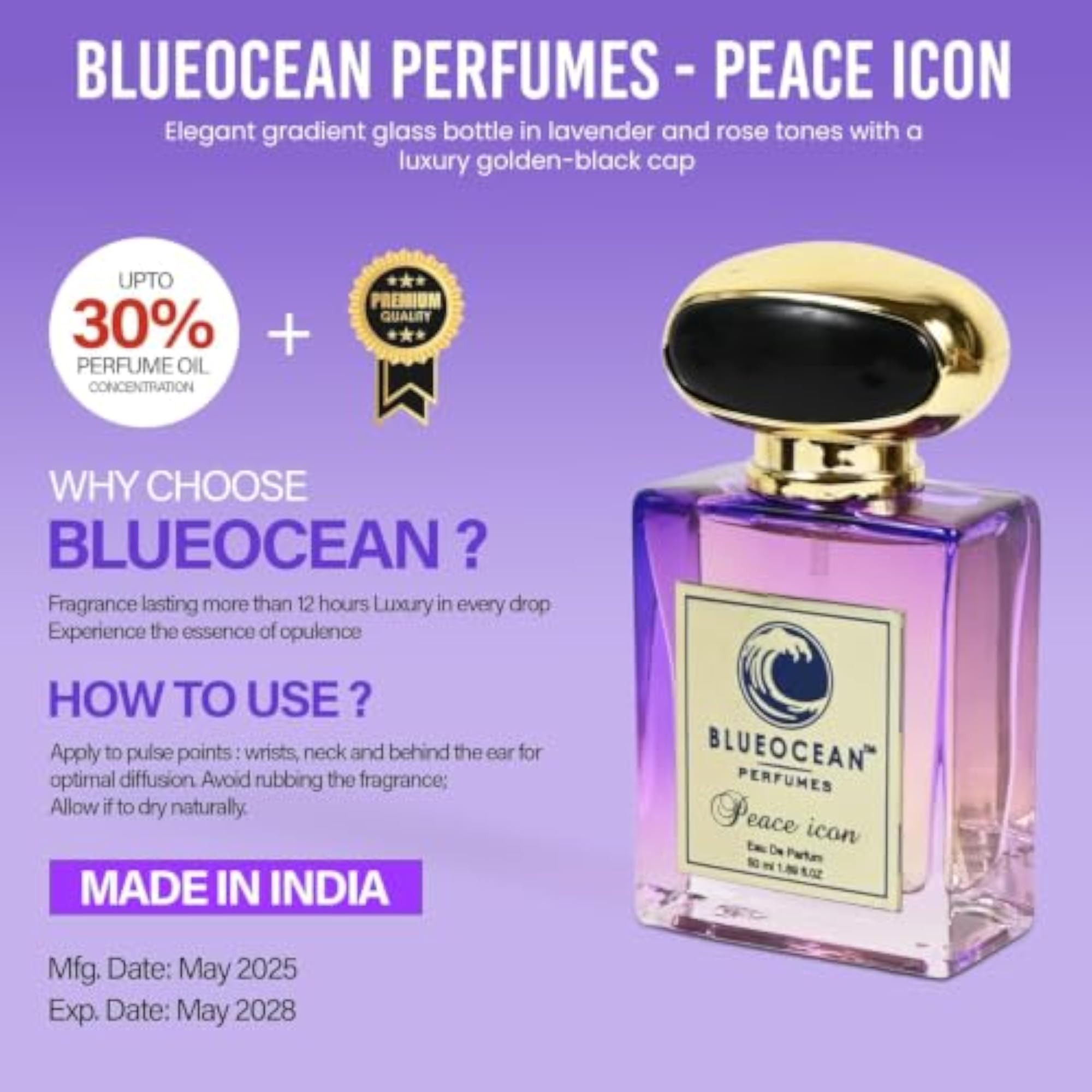 Perfumes Peace Icon Eau De Parfum, Premium Fragrance