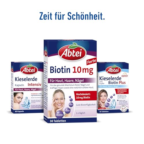 Biotin Abtei 10mg Forte Tabletten für Haut, Haare und Nägel