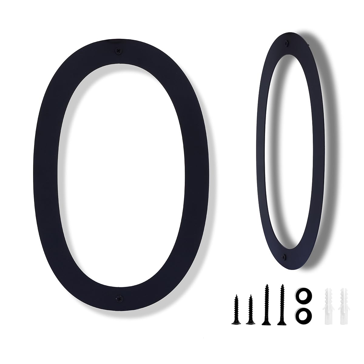 Photo 1 of 12 Inch House Numbers for Outside Modern Metal Black Address Numbers for House Floating Door Numbers with Nail Kit for Number 2