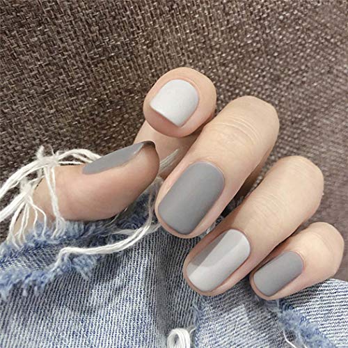 LittleB Matte Fake Nails Short Press On Nails Full Acrylic False Nail for Women and Girls (24pc)