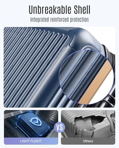 Image of LIGHT FLIGHT 3 Piece Luggage Sets With Spinner Wheels Hardshell TSA Lock | Durability, Spinner Wheels, Hardside Lightweight, TSA Lock, Durable, PC+ABS, Mobility,