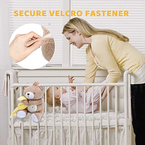 BEREST Rechargeable Baby Sleep Soother Bear, Nursery Decor Night Light Projector, Mom's Heartbeat Cry Sensor Lullabies White Noise Sound Machine, Toddler Crib Sleeping Aid Toys for Shower Gifts - Image 7