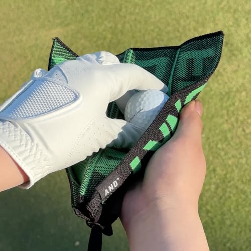 Image of ANDGOLF Pleats Ball Towel, Use to Wash My Ball and Club, Best Choice for Golf Gifts, Embroidered Golf Towels, Clip for Bags /Pants /Skirts, Durable Elastic Band, Colorful Fashion Golf Item (red)