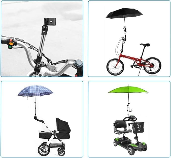 自転車傘スタンド 傘立て さすべえ 折り畳み 360度回転 傘差しホルダー 取り外し簡単 自転車/電動自転車/ハンドル/ベビーカー/車椅子/釣り 傘立てホルダー ブラック